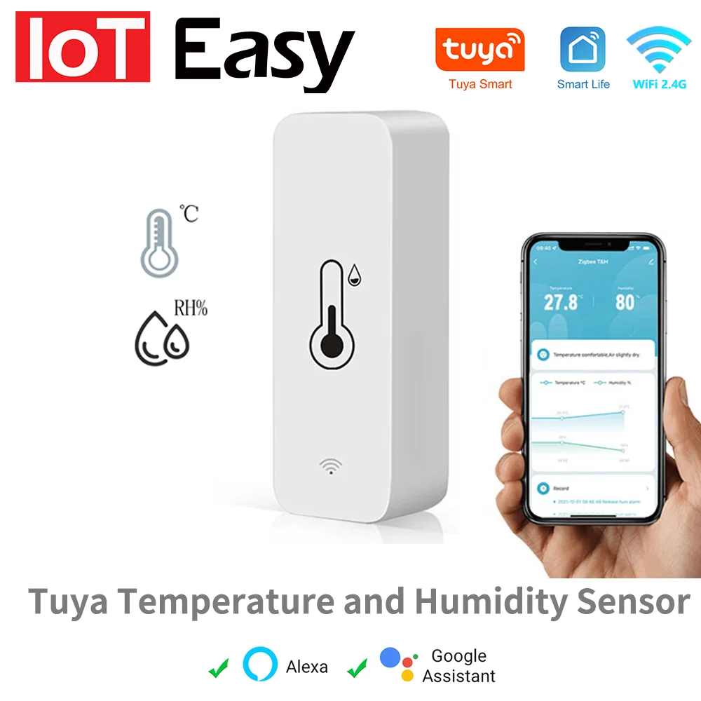 Sensor WiFi Temperatura e Humidade Inteligente | Tuya Smart