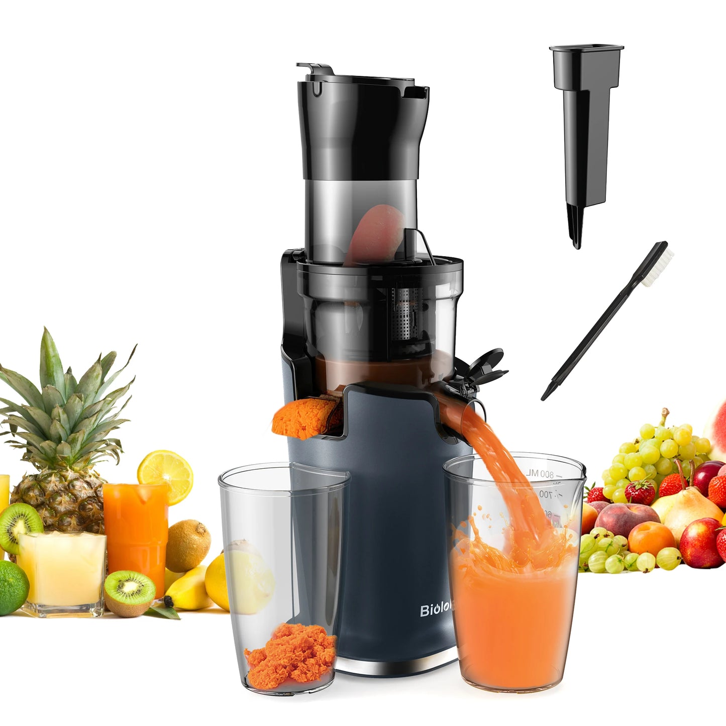 Espremedor Lento BioloMix 200W | Extrator de Sumos por Prensagem a Frio