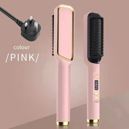 Pente Alisador Elétrico Multifuncional | Escova Alisadora de Cabelo | Iões Negativos | Anti-Queimadura | Ferramenta de Styling | Escova Alisadora
