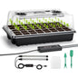 Kit Germinador 40 Células com 2 Luzes LED Crescimento – Cúpula Humidade Ajustável | Jardim Interior