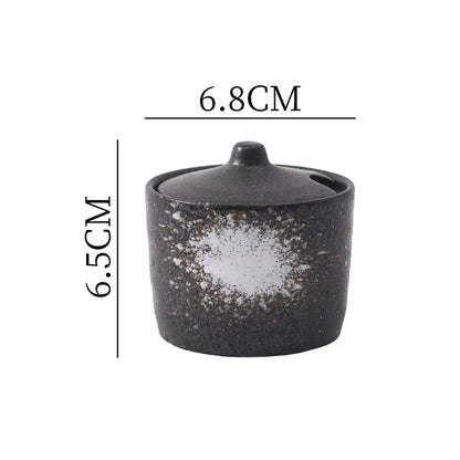 Frasco Temperos Cerâmica Vintage - Recipiente Sal Açúcar Pimenta Especiarias Decoração Cozinha