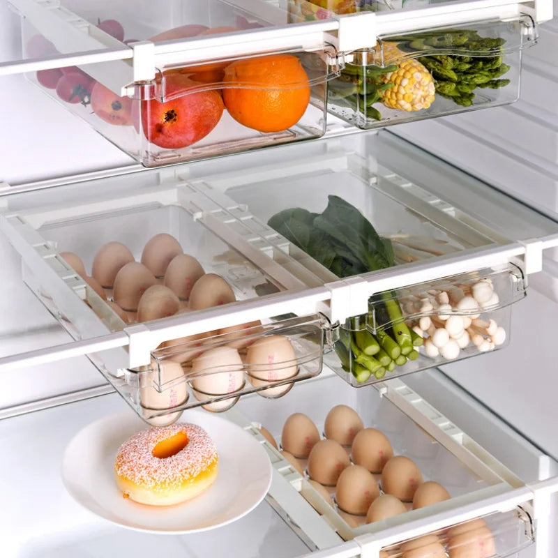 Caixa de Armazenamento para Cozinha | Gaveta Deslizante Transparente para Frigorífico