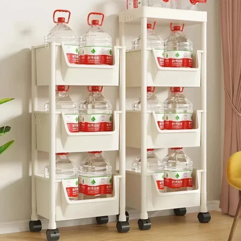 Prateleira Móvel Premium 4 Níveis com Rodas Organizador Versátil Cozinha Casa Banho Escritório Arrumação