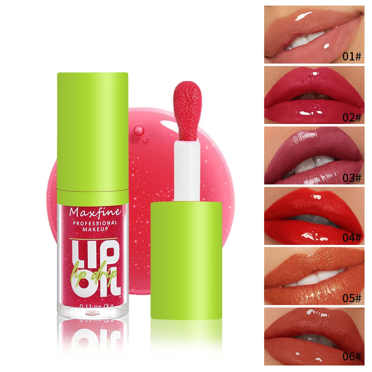 Gloss Labial Impermeável Hidratante Longa Duração - Líquido Não Transfere Embalagem Verde