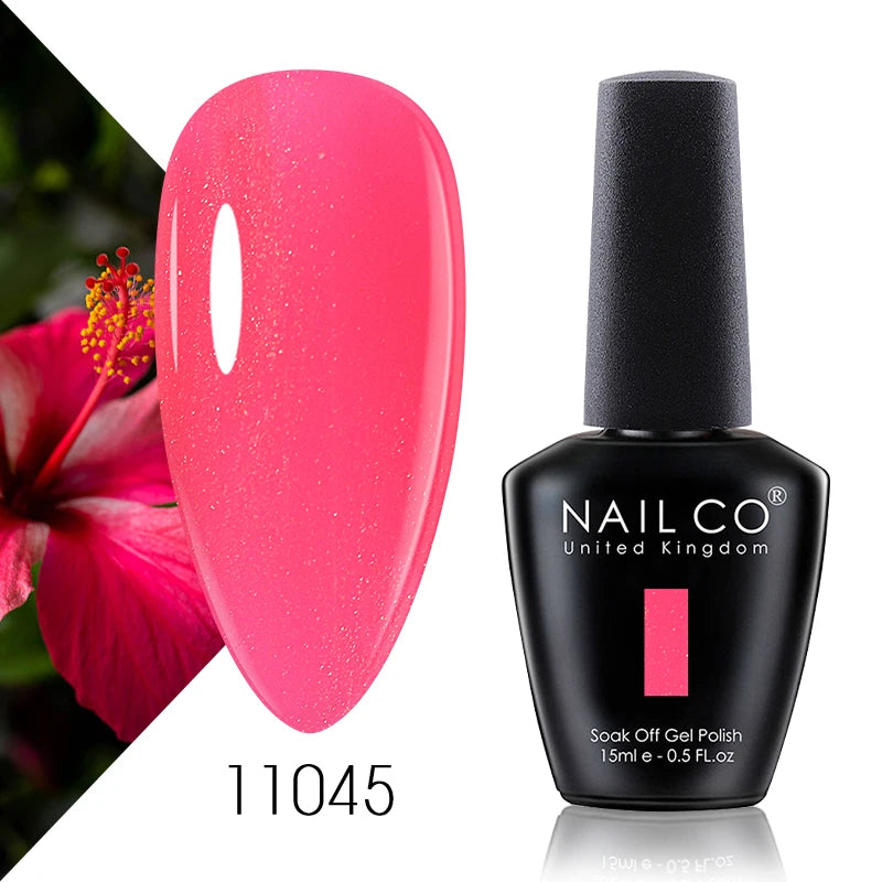 Verniz Gel NAILCO 15ml Série Vermelho Escuro – Cores Glitter UV Manicure Profissional Semi-Permanente
