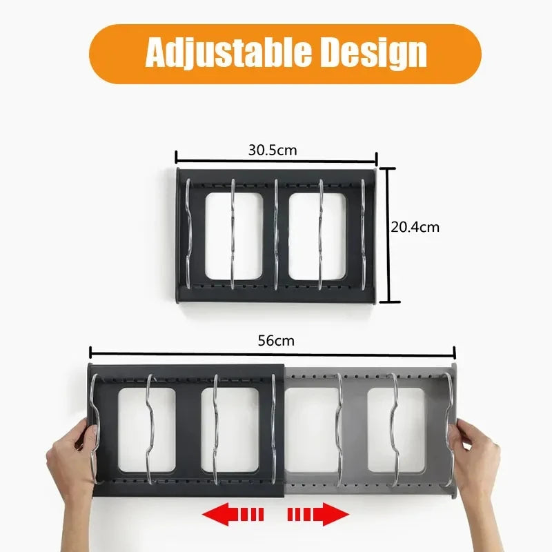 Rack Extensível Inox Cozinha – Organizador Panelas Tampas e Tábuas
