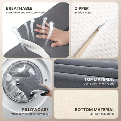 Fronha Cervical Memory Foam | Tecido Fresco e Confortável