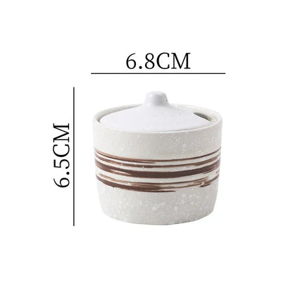 Frasco Temperos Cerâmica Vintage - Recipiente Sal Açúcar Pimenta Especiarias Decoração Cozinha