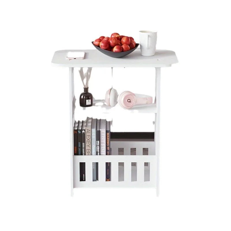 Mesa Arrumação Nórdica Madeira 2 Níveis - Organizador Minimalista Quarto Sala Estilo Escandinavo