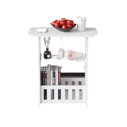 Mesa Arrumação Nórdica Madeira 2 Níveis - Organizador Minimalista Quarto Sala Estilo Escandinavo
