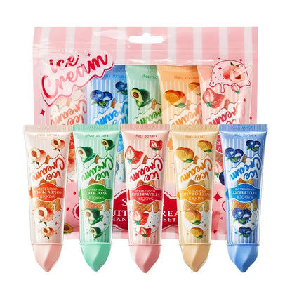 Kit 5 Cremes de Mãos SADOER Gelado de Frutas – Hidratante Nutritivo Iluminador para Cuidado de Pele das Mãos