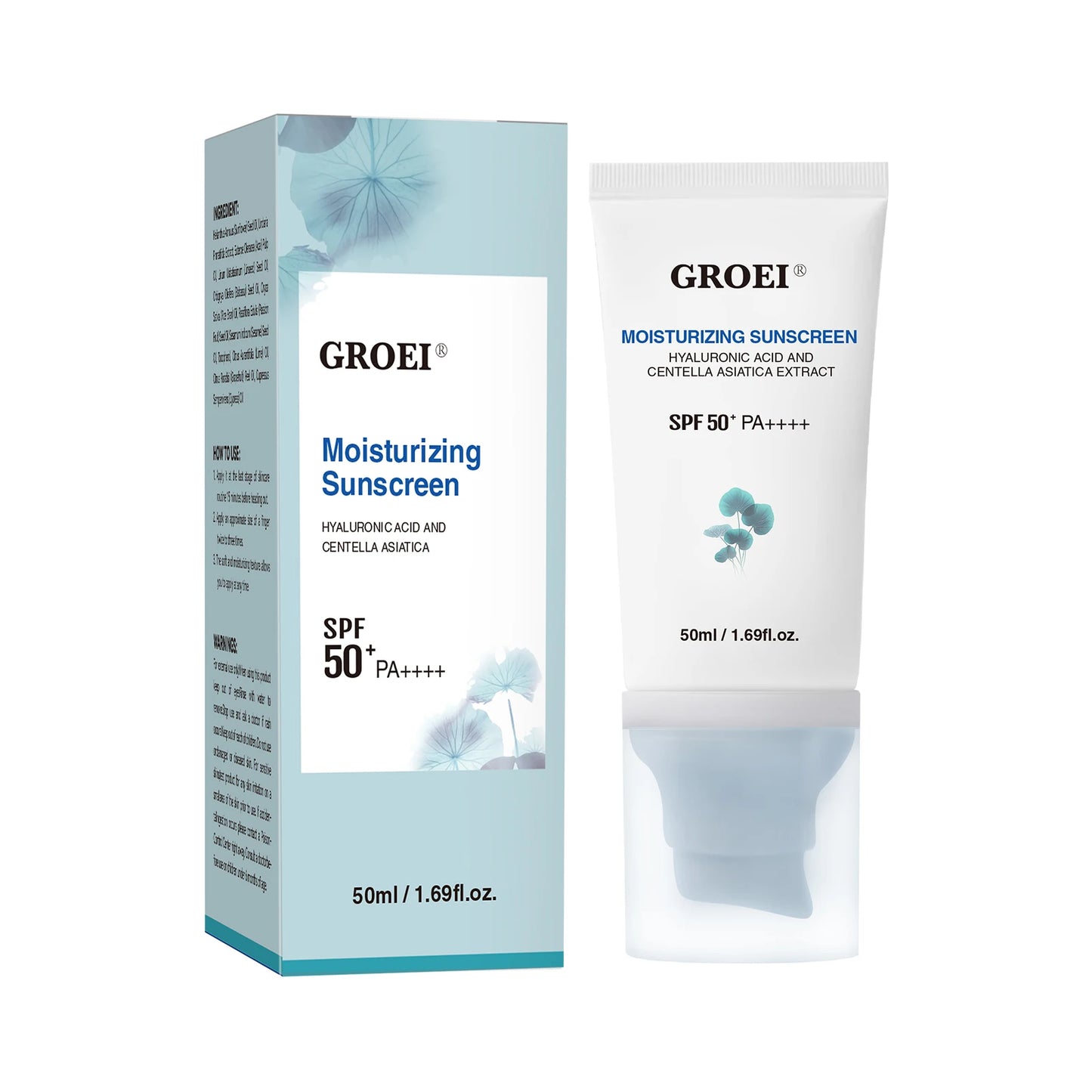 Protetor Solar SPF50+ com Centella Asiática | Hidratante e Proteção UV Intensa