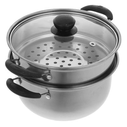 Panela a Vapor em Aço Inoxidável Espesso — Caçarola Multifunções para Sopa e Cozinha Doméstica