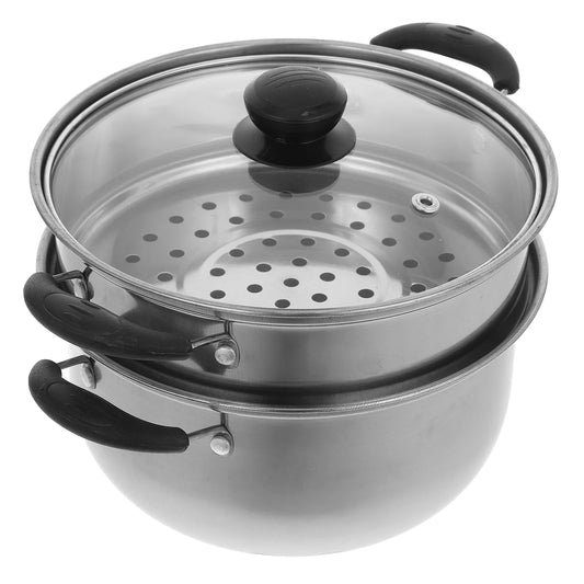 Panela a Vapor em Aço Inoxidável Espesso — Caçarola Multifunções para Sopa e Cozinha Doméstica