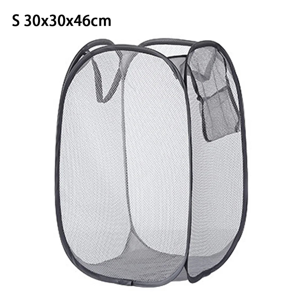 Cesto de Roupa Suja Dobrável em Malha | Grande Capacidade e Respirável para Lavandaria
