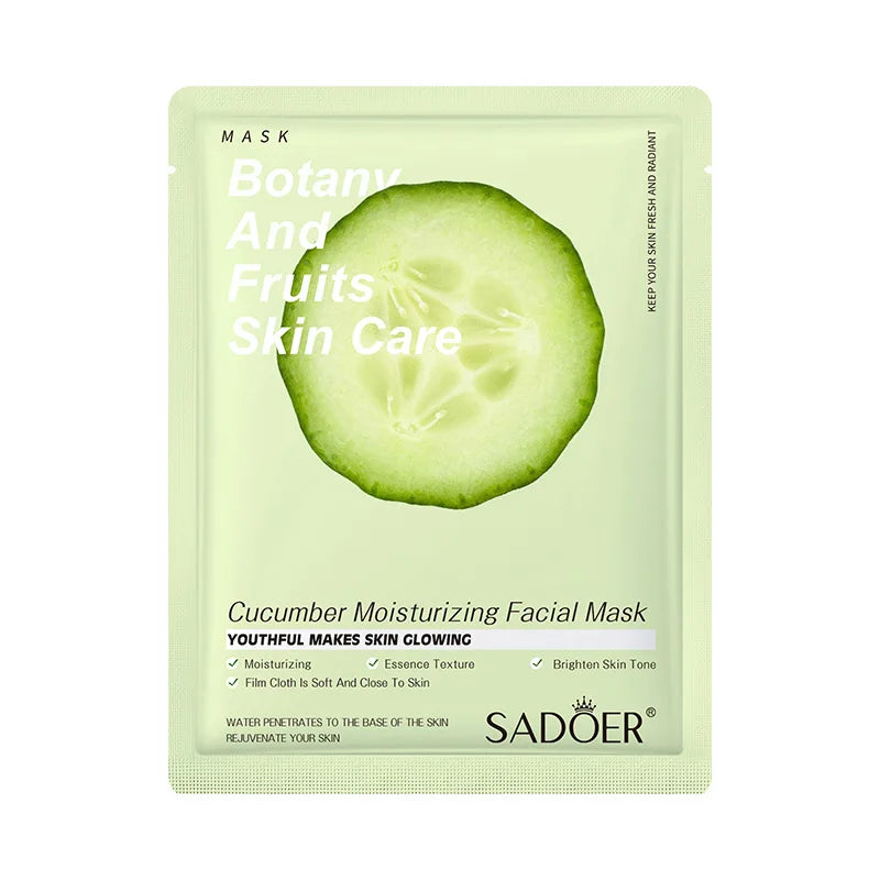 Máscara Facial Folha Frutas Plantas Naturais – Hidratante Controlo Oleosidade Iluminador Reduz Poros