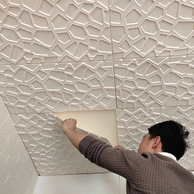 Autocolantes de Parede 3D em Espuma XPE | Impermeável e Anti-Colisão 35x35cm