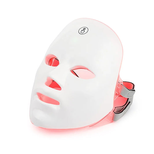 Máscara LED Facial 7 Cores Recarregável - Fototerapia Anti-Idade Rejuvenescimento Acne Rugas Casa