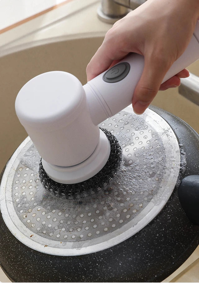 Escova Elétrica Limpeza 7-em-1 Sem Fios - 5000mAh IPX6 Extensível | Casa de Banho Cozinha