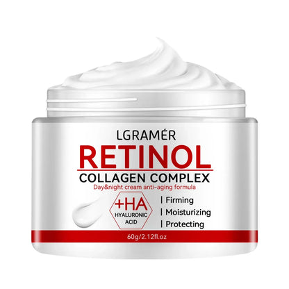 LGRAMÉR Retinol Collagen Complex anti-aging cream with hyaluronic acid in white jar