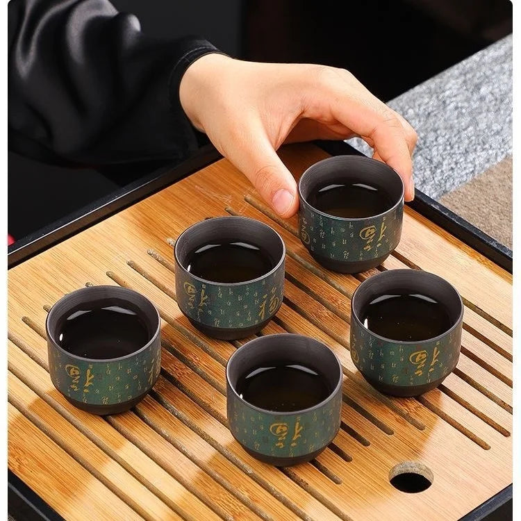 Conjunto de Chá Kung Fu Tradicional Chinês 10 Peças | Porcelana Bone China para 8 Pessoas