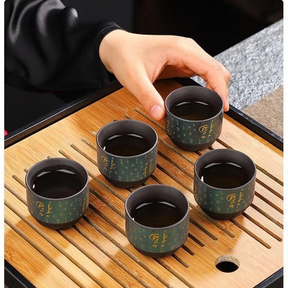 Conjunto de Chá Kung Fu Tradicional Chinês 10 Peças | Porcelana Bone China para 8 Pessoas