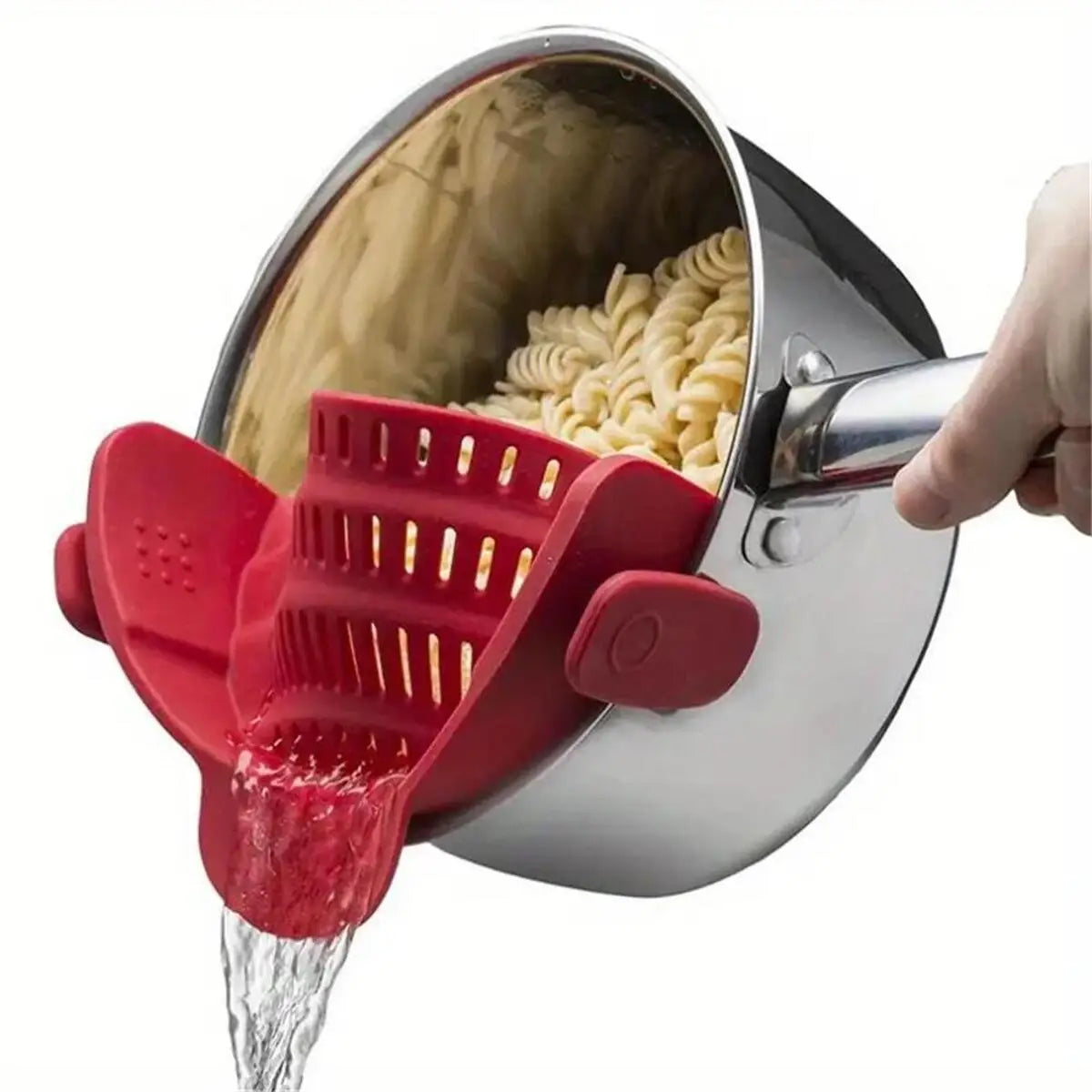 Coador Ajustável Clip-On em Aço Inox | Escorredor Universal para Panelas e Tigelas