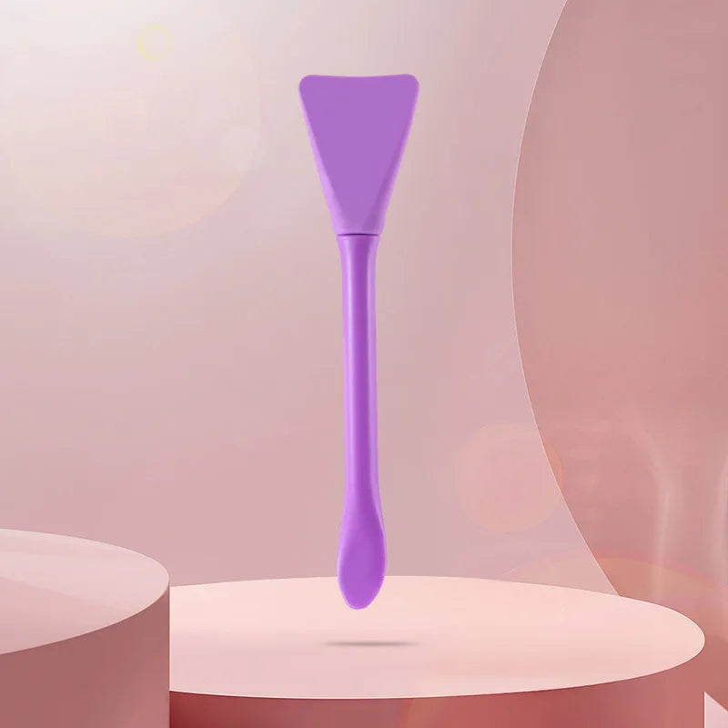 Pincel de Máscara Facial 2 em 1 com Duas Pontas – Silicone + Espátula | Ideal para Máscaras em Bastão, Máscaras de Lama e Produtos de Skincare
