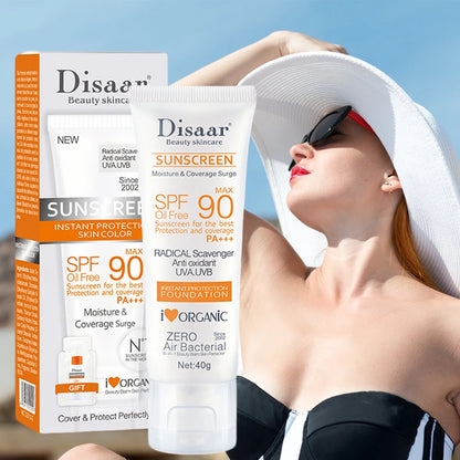 Creme Solar Facial SPF90+ & SPF50+ DISAAR | Hidratante, Resistente à Água e Proteção UV Total