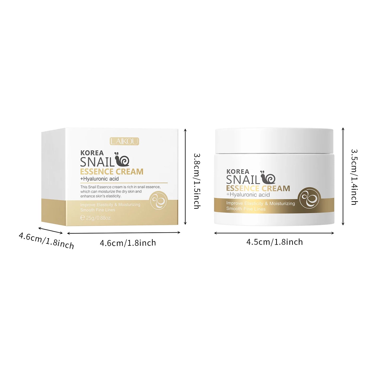 Creme Facial LAIKOU Caracol Anti-Idade 25g | Hidratante que Reduz Rugas e Repara a Pele