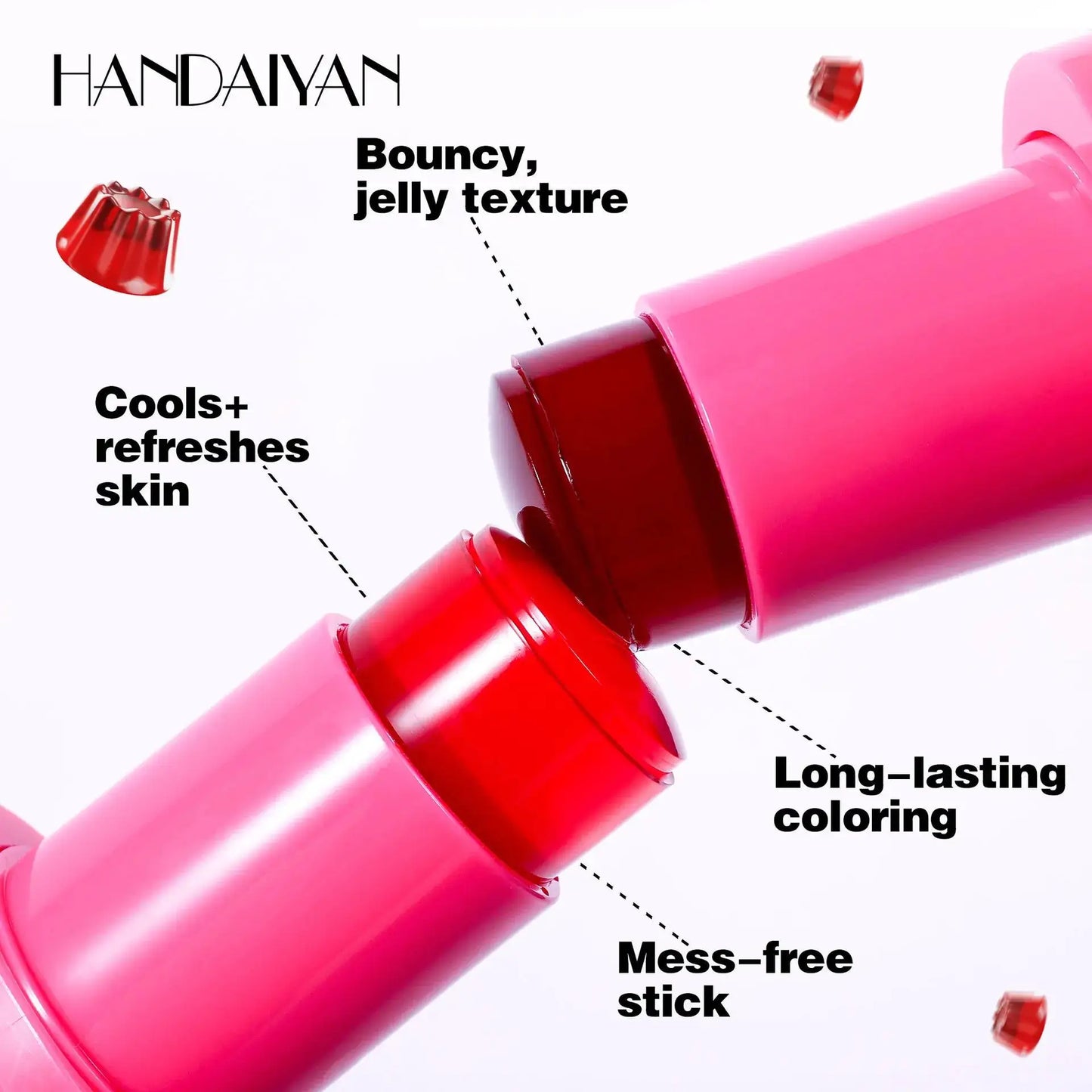 Blush Stick 2 em 1 Handaiyan | Tint Jelly para Lábios e Maçãs do Rosto