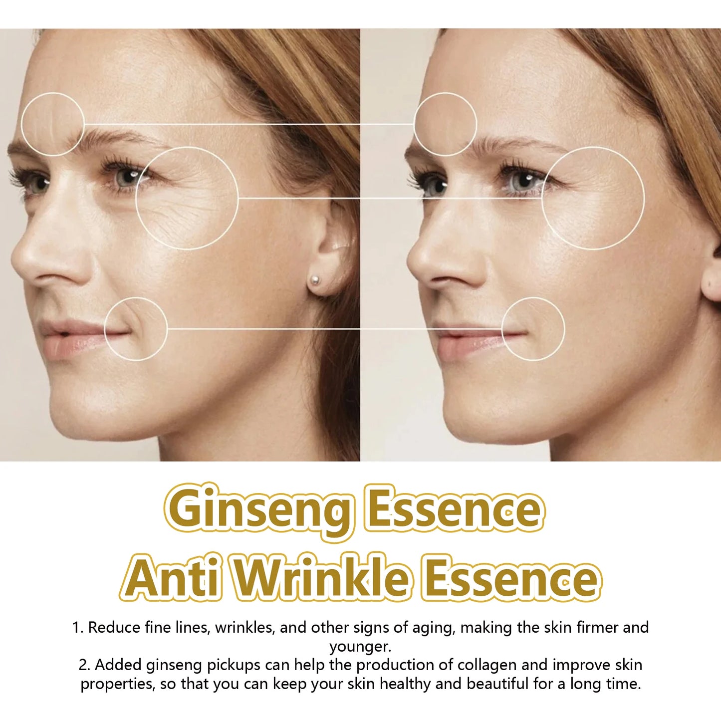 Sérum Anti-Rugas EELHOE Ginseng Polipeptídeo – Óleo Essencial Anti-Idade Firmeza Hidratante Suaviza Pele Reduz Linhas Finas