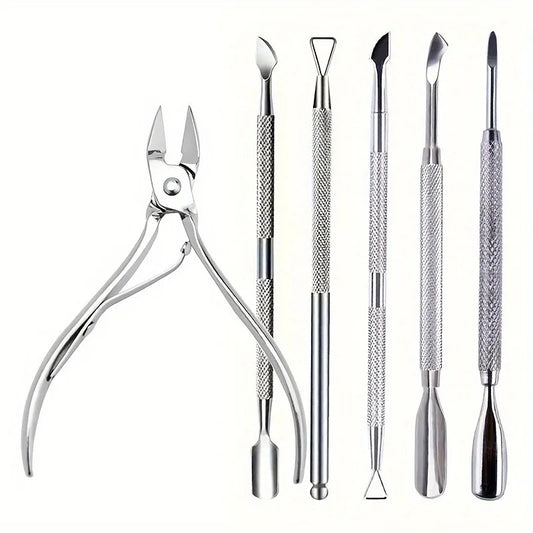 Kit Alicate Profissional Unhas Aço Inox - Cortador Tesoura Removedor Cutículas Manicure