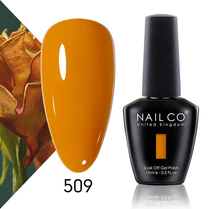 Verniz Gel NAILCO 15ml Série Vermelho Escuro – Cores Glitter UV Manicure Profissional Semi-Permanente