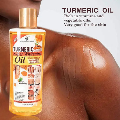 Óleo Essencial Cúrcuma 200ml – Massagem Facial e Corporal Hidratante Aromaterapia Iluminador Suavizante