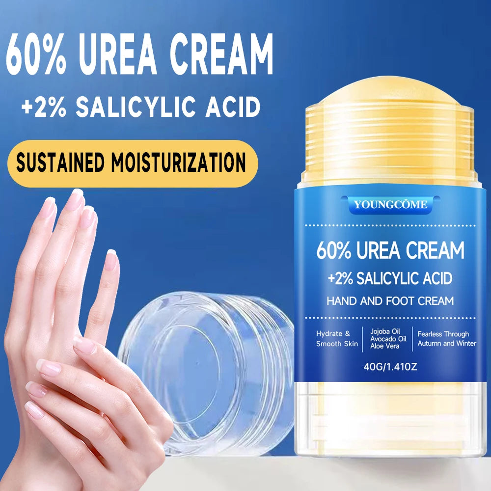 Creme Ureia 60% para Pés com Ácido Salicílico 2% Força Máxima Hidratante Ácido Hialurônico Tea Tree