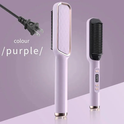 Pente Alisador Elétrico Multifuncional | Escova Alisadora de Cabelo | Iões Negativos | Anti-Queimadura | Ferramenta de Styling | Escova Alisadora