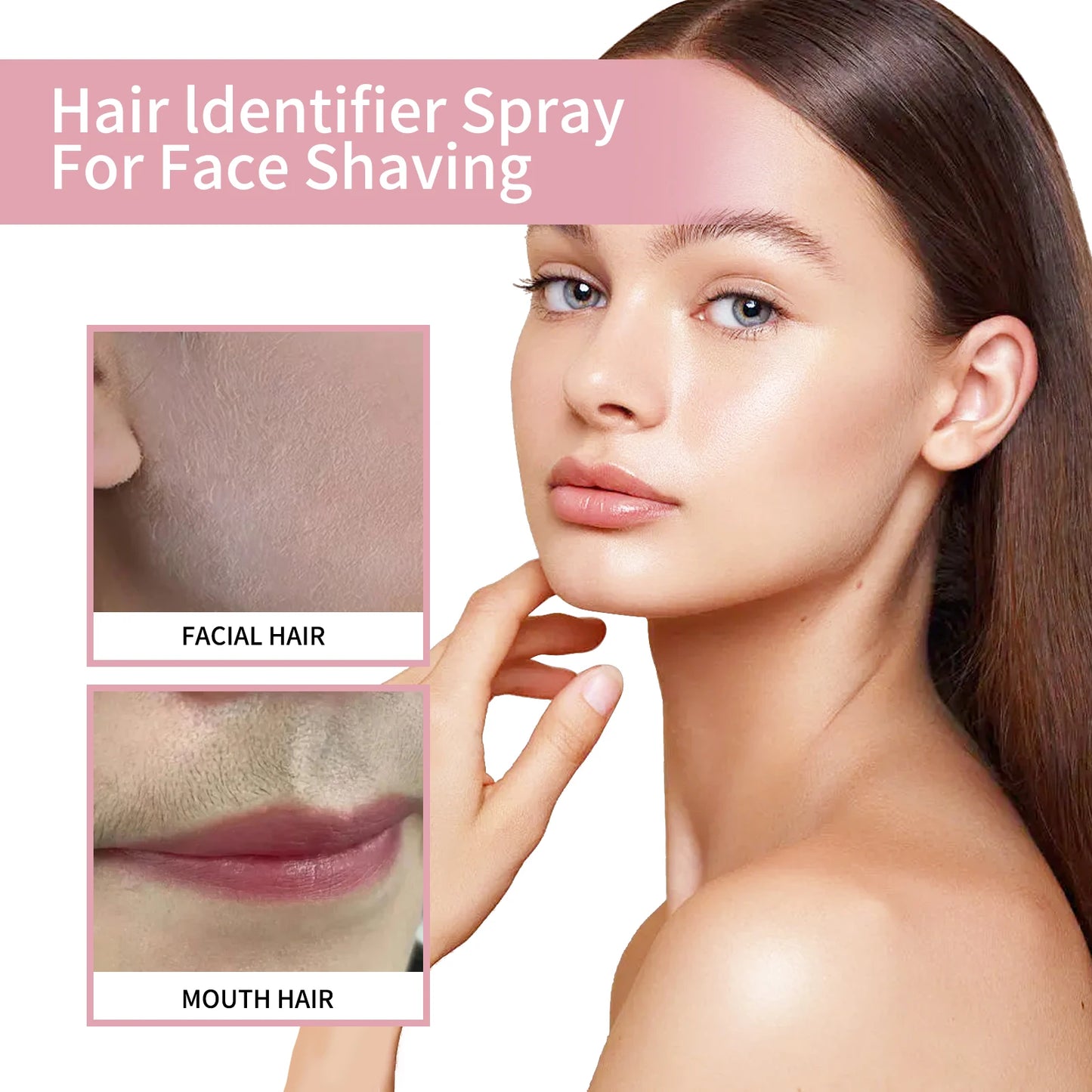 Spray Identificador Pelos 114ml + 4 Lâminas Dermaplaning - Depilação Facial Suave Indolor Profissional