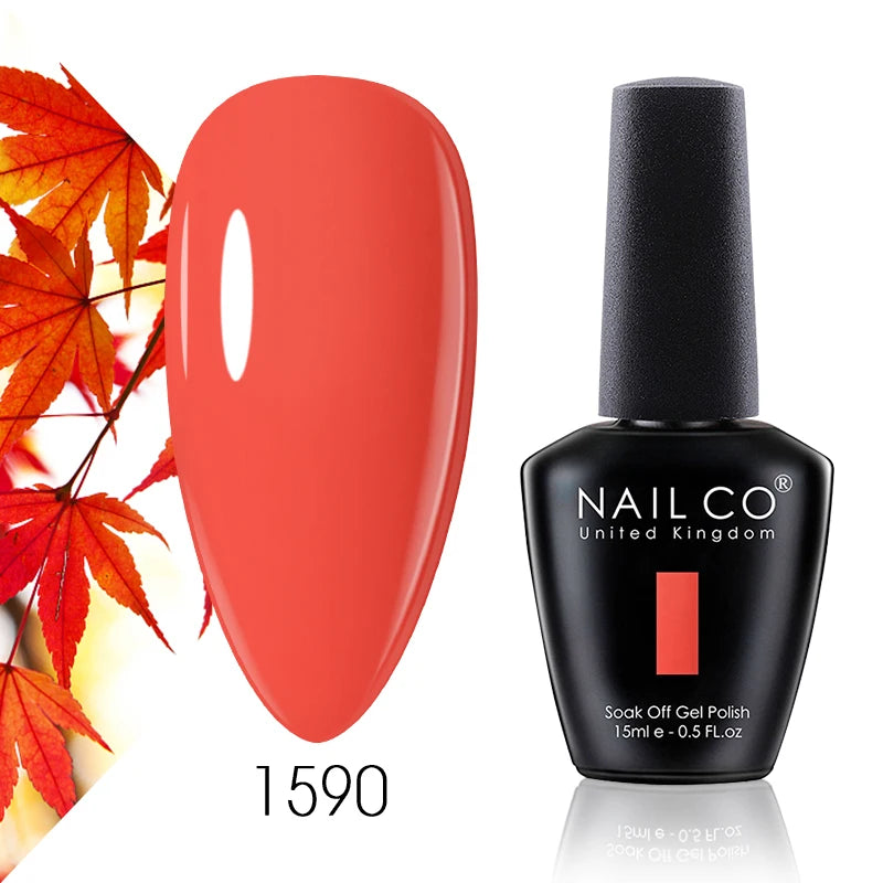Verniz Gel NAILCO 15ml Série Vermelho Escuro – Cores Glitter UV Manicure Profissional Semi-Permanente