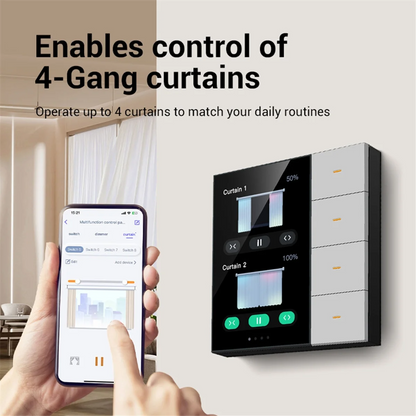 Interruptor Inteligente Premium Y59A 3.5" Touch Screen – Smart Home WiFi Automação Casa Moderna