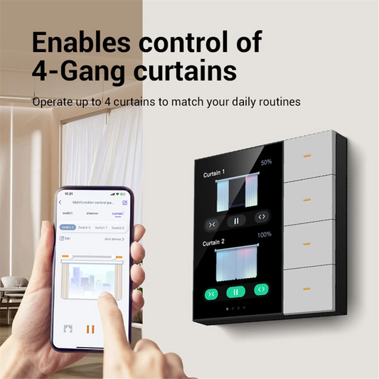 Interruptor Inteligente Premium Y59A 3.5" Touch Screen – Smart Home WiFi Automação Casa Moderna