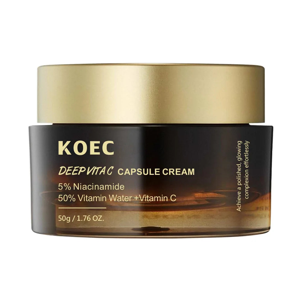 Creme Cápsulas KOEC Vitamina C 50g | Anti-Rugas com Niacinamida e Ácido Ferúlico