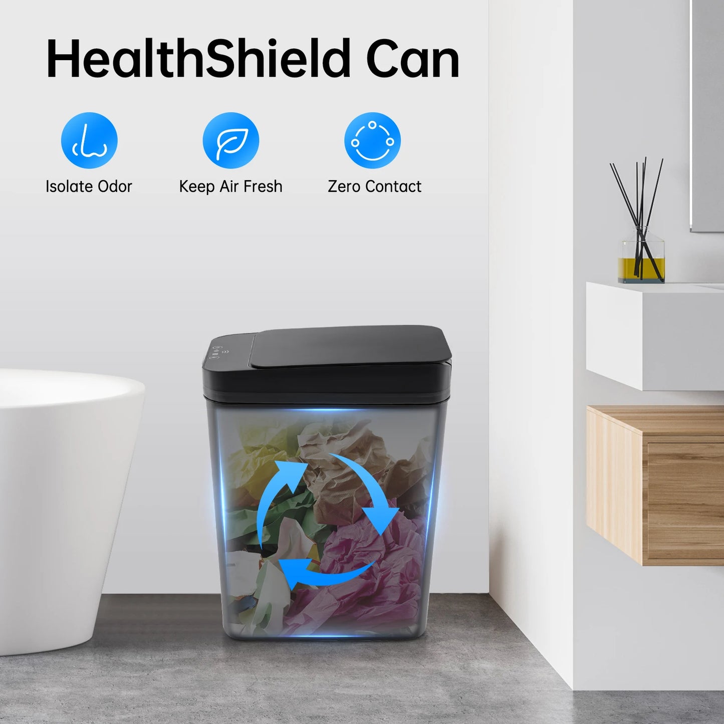 Lixeira Inteligente com Sensor de Movimento — Abertura Automática por Gesto ou Toque