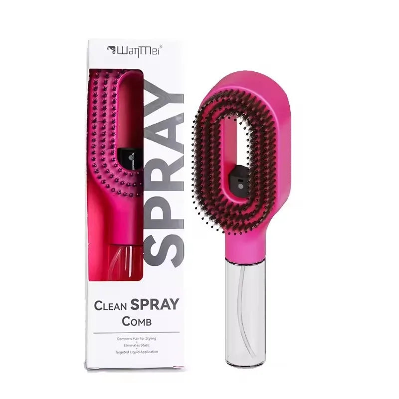 Pente Spray 2-em-1 com Massagem de Couro Cabeludo | Cabelo Húmido e Seco, Antiestático