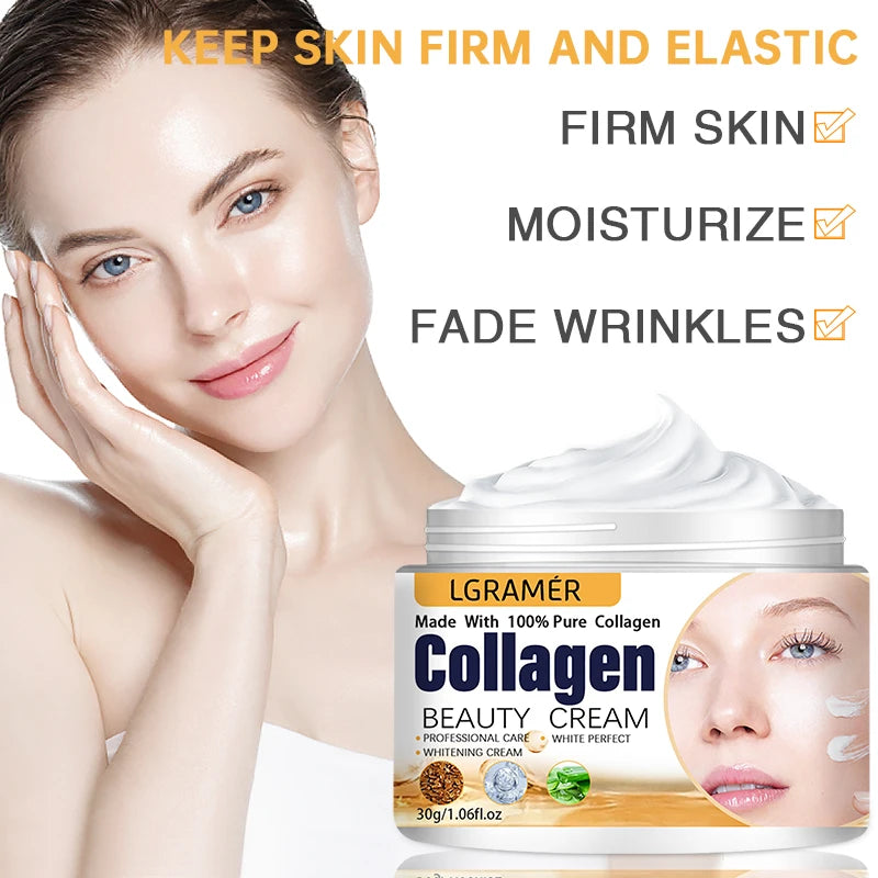 Creme Anti-Rugas Facial e Olhos | Lifting Colágeno Coreano Nutritivo e Reparador