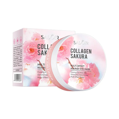 Máscaras Olhos SADOER Sakura Colágeno 60un – Anti-Olheiras Bolsas Hidratante Firmeza
