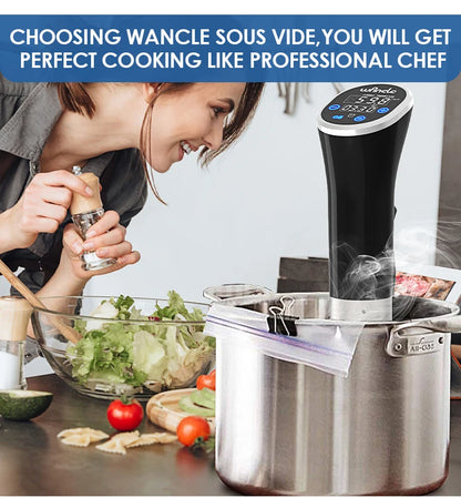 Sous Vide Wancle 1100W LCD - Circulador Imersão Cozinha Precisão IPX7 Impermeável Display Digital