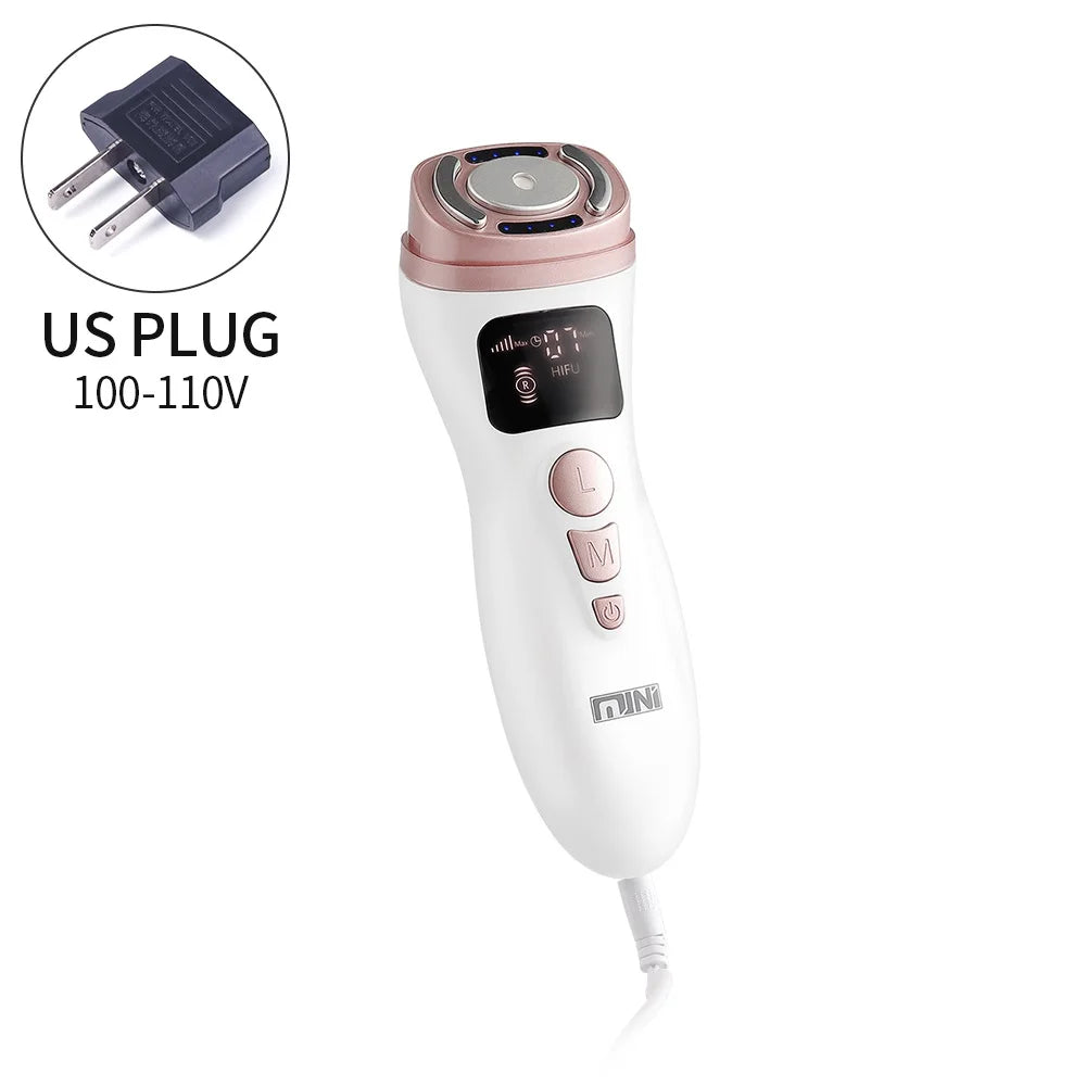 Mini Máquina HIFU Ultrassónica RF EMS | Lifting Facial, Antirrugas e Tonificação da Pele