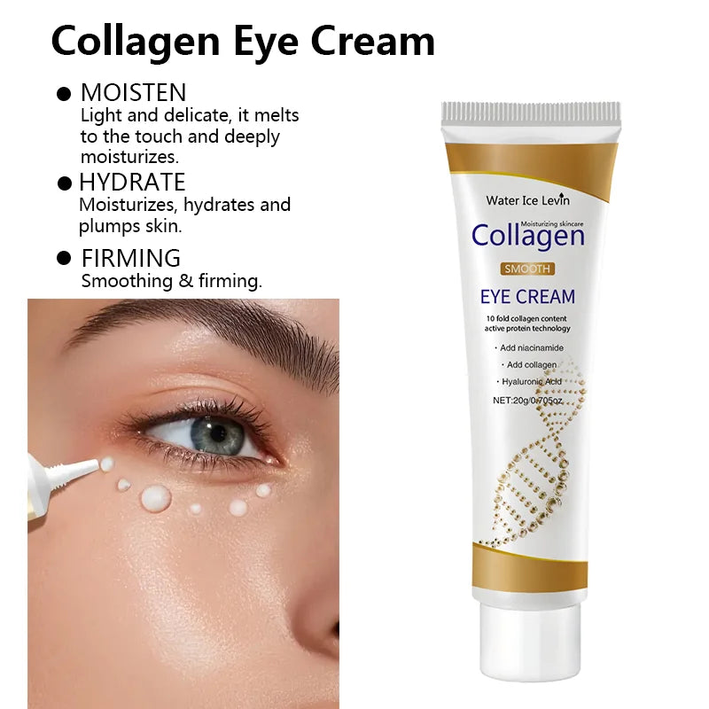 Creme Olhos Colágeno – Anti-Olheiras Bolsas Firmeza Hidratante Cuidado Área Olhos