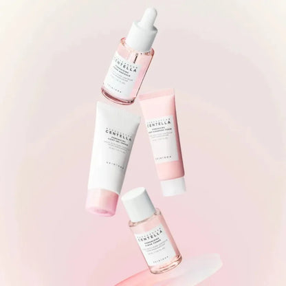 Kit de Viagem Skincare Coreano Centella & Sal Rosa — Tónico, Espuma, Ampola e Gel Creme | SKIN1004